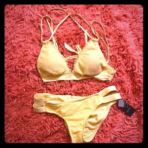 CLEARANCE 🧨 Lace Yellow Bikini 2 Piece